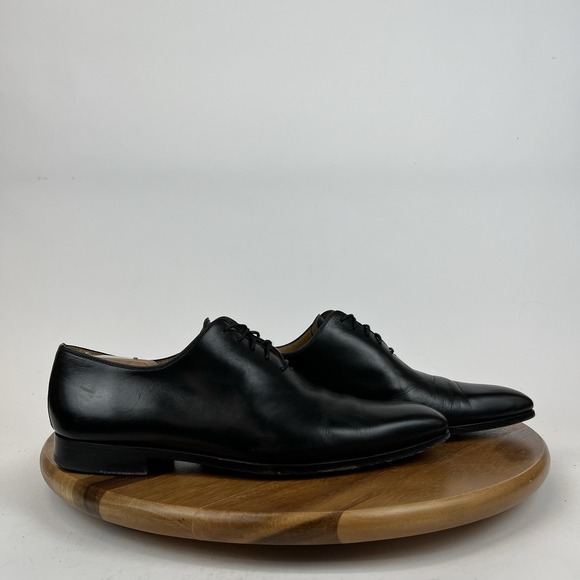 Mens Magnanni Cruz Black Leather Lace Up Dress Shoes Oxfords Size EU 41.5 US 8.5